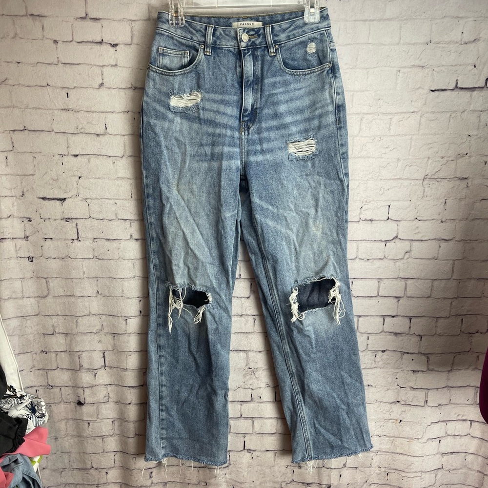 Pacsun size 26 90’s boyfriend distressed mid wash jeans